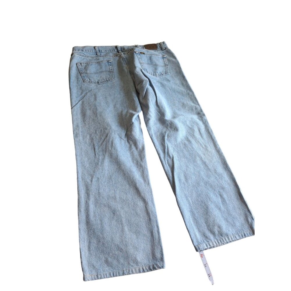Vintage Lee Regular Fit Straight Leg Jeans Mens 42X28 Blue Light Wash Denim - Picture 2 of 8